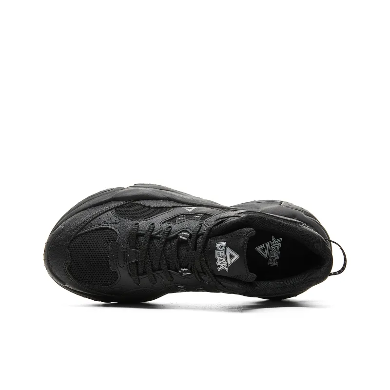 PEAK State Pole Cushioning, Slip Resistant, Lightweight Low Top Casual Shoes Men's All Black-3