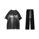Clothing Set (Dark Gray Top+Black Pants)
