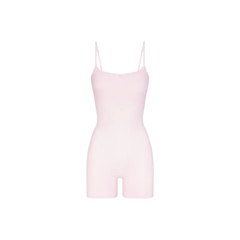 SKIMS SOFT LOUNGE LACE ONESIE Jumpsuit Women's CHERRY BLOSSOM/Cherry Blossom-0