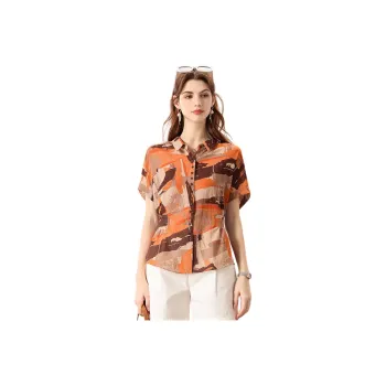 FENHONGMALI Shirt Women's Orange