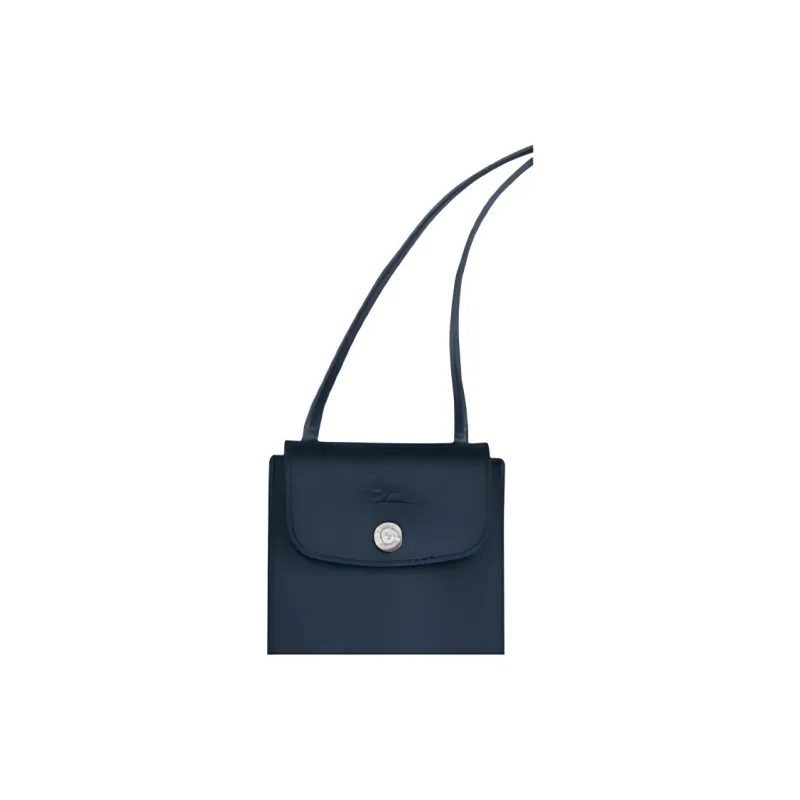 LONGCHAMP Le Pliage Green Cow Leather Shoulder Bag, Crossbody Bag, Cell Phone Pouch Regular Men's Blue-3