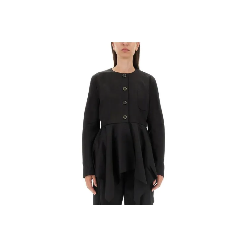 UMA WANG Peplum Button Detailed Top-0