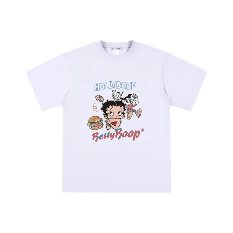 BETTY BOOP Drop Shoulder Sleeve T Shirt Women's-0