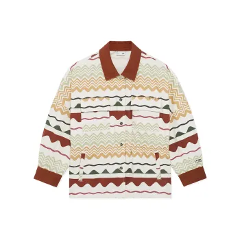 LINING Sports Trend Series Shirts Women's Sequoia Brown Jam Red Combination Color All Over Print
