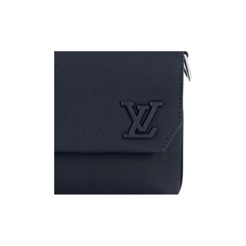 LOUIS VUITTON Fastline Grain Leather Messenger Bag, Crossbody Bag, Shoulder Bag Men's Marine Blue-3