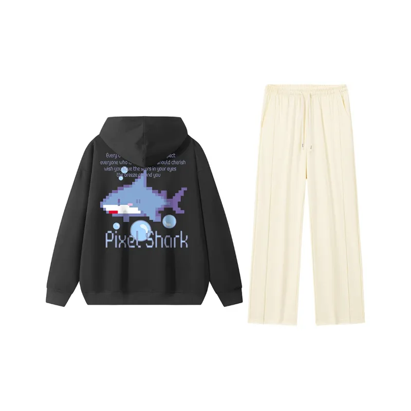 Small Columns Under The Sea Sweatshirt Set Unisex-0