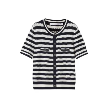 SHUIYUNJIAN Knitwear Women's Navy Blue Stripes