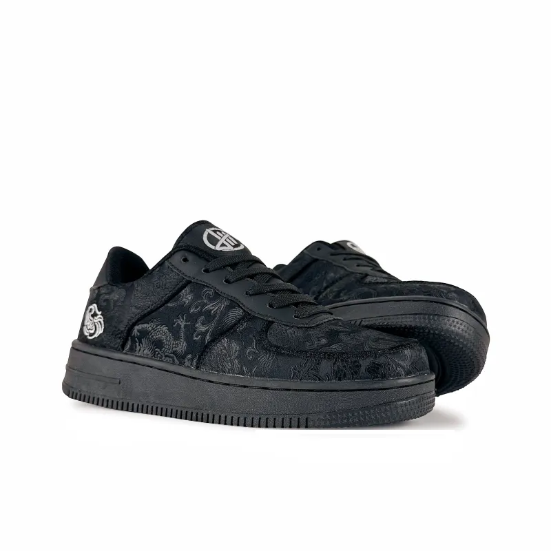 Rongchuan Slip Resistant, Abrasion Resistant, Lightweight, Height Increasing Low Top Skateboard Shoes Unisex Black-3