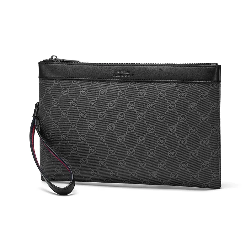 FAIRWHALE Synthetic Leather Clutch Men's Black-2