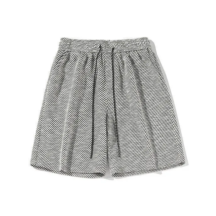 MGMN Casual Shorts Men's Black White Stripes-0