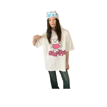 SLEEP AT 11 Drop Shoulder Sleeve T-Shirt Women's White