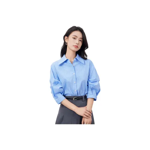 Dajia Poetry Shirt Women's Blue Stripes