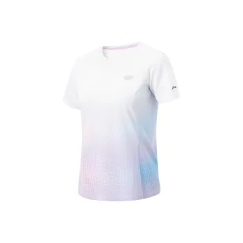 LiNing Raglan Sleeve T Shirt Women's Standard White Vero Rose Purple