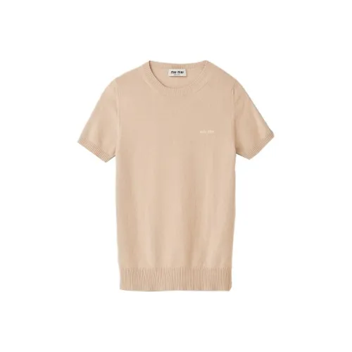MIU MIU Logo intarsia Cashmere Top
