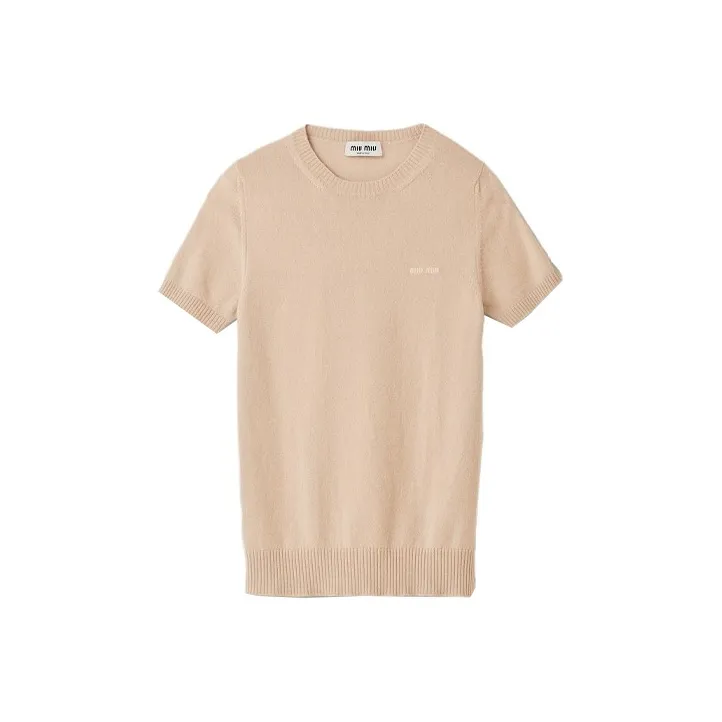 MIU MIU Logo intarsia Cashmere Top-0