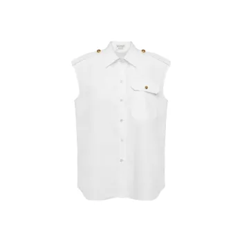 Alexander McQueen Buttoned Sleeveless Poplin Shirt