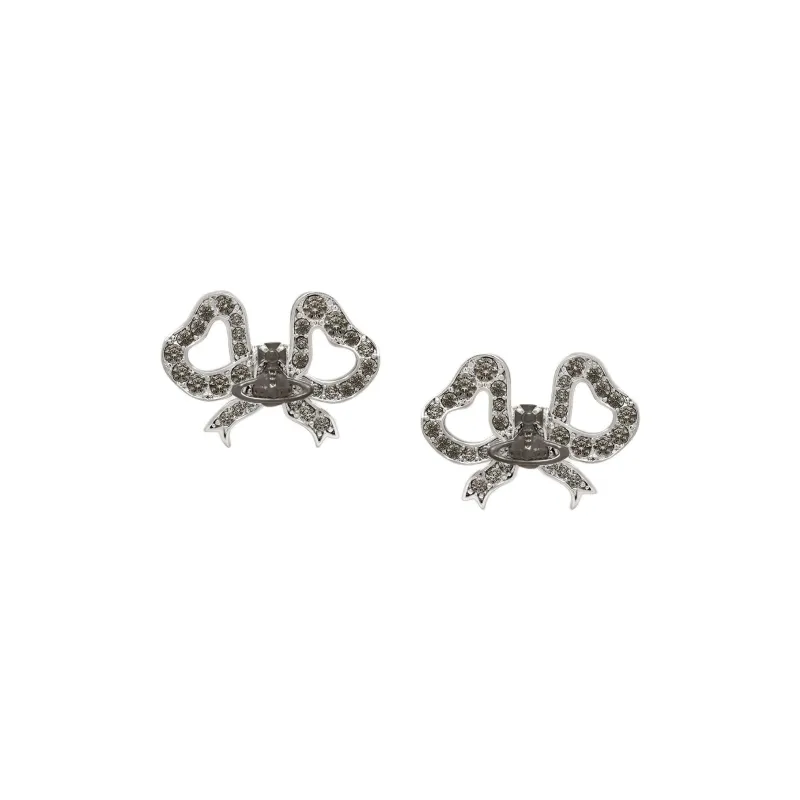 Vivienne Westwood Faux Crystal, Brass Earrings Women's Gunmetal Gray-0