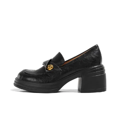 Old Meow Chunky Heel High Heels 7.5cm Women's