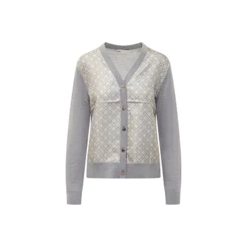 TORY BURCH T Monogram Twill Cardigan