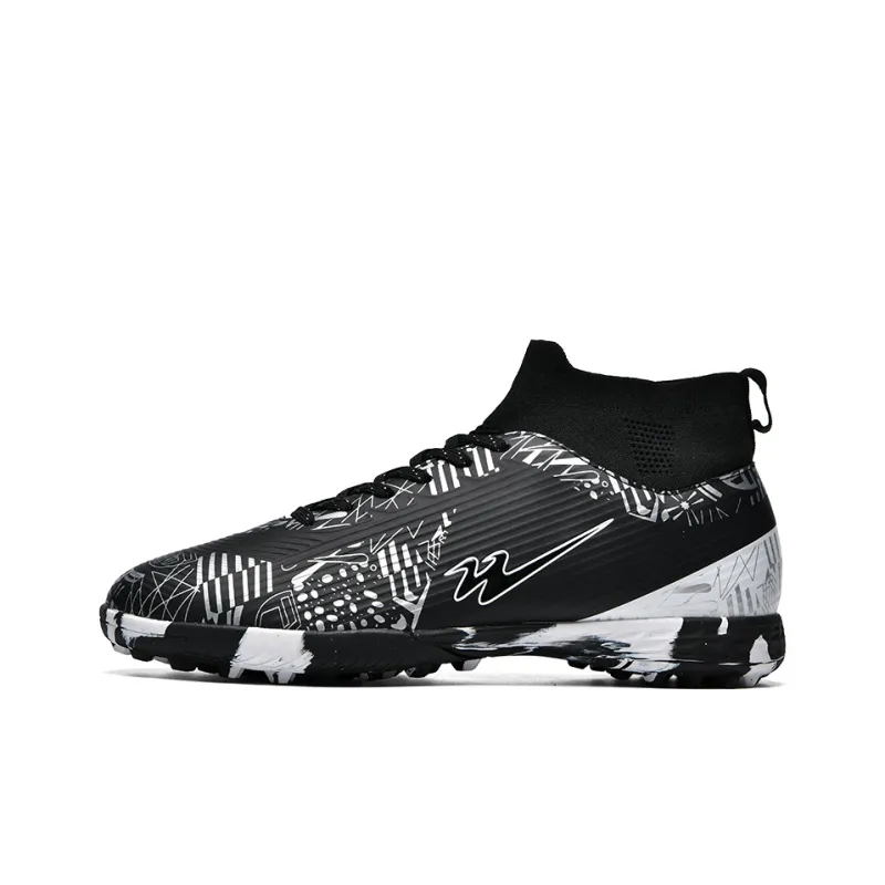 Binary TF Turf Cushioning Abrasion Resistant Lightweight Soccer Shoes Unisex Black White Silver-0