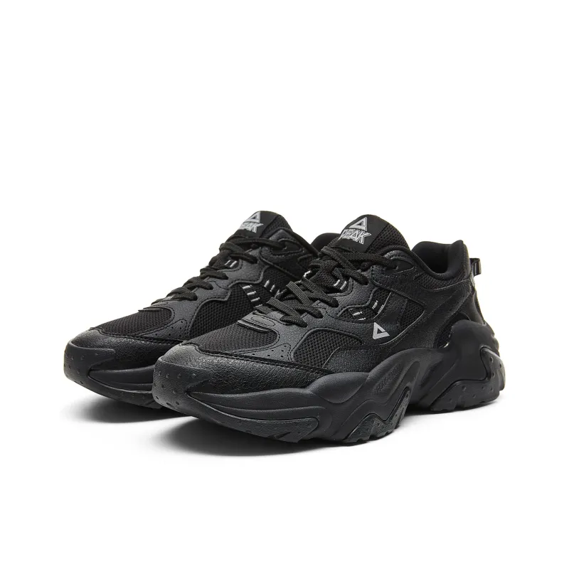 PEAK State Pole Cushioning, Slip Resistant, Lightweight Low Top Casual Shoes Men's All Black-2