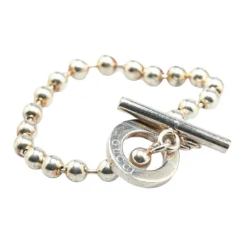 GUCCI 2000 2015 Sterling Silver Boule Chain Toggle Bracelet