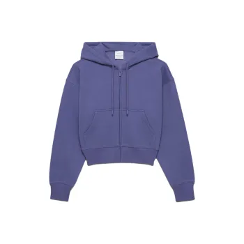 ARITZIA Sweatfleece Cozy Fleece Boyfriend Boxy Zip Hoodie Sweatshirt Women's Nightshade Blue/cheese Blue