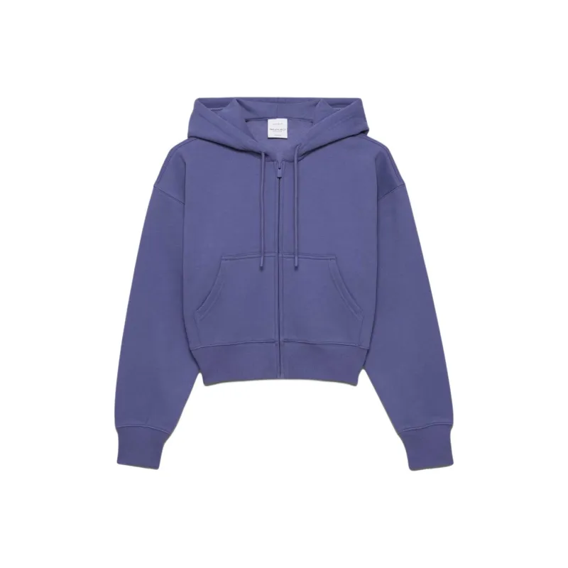ARITZIA Sweatfleece Cozy Fleece Boyfriend Boxy Zip Hoodie Sweatshirt Women's Nightshade Blue/cheese Blue-0