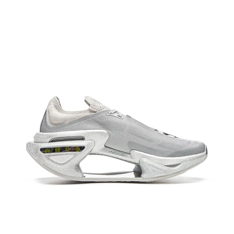 LiNing Shadow 3.0 Cushioning Abrasion Resistant Breathable Rebound Mid Top Running Shoes Unisex Silver-1