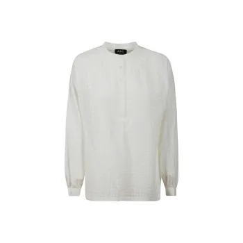A.P.C Check Pattern Long Sleeved Blouse