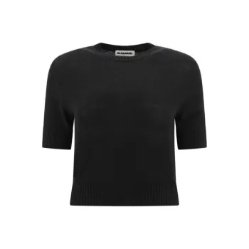 JIL SANDER + Short-Sleeved Cropped Jumper