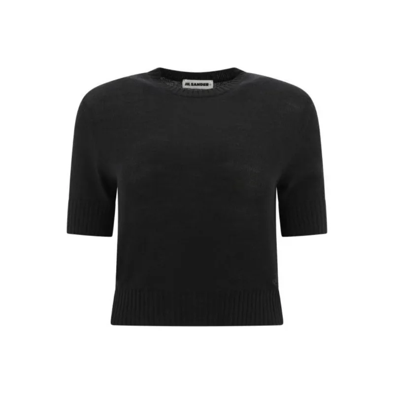 JIL SANDER + Short Sleeved Cropped Jumper-0
