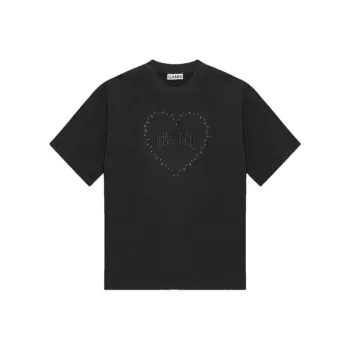 GANNI Logo Appliqué Cotton T shirt