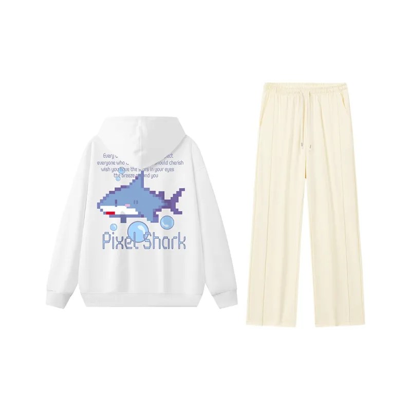 Small Columns Under The Sea Sweatshirt Set Unisex-3