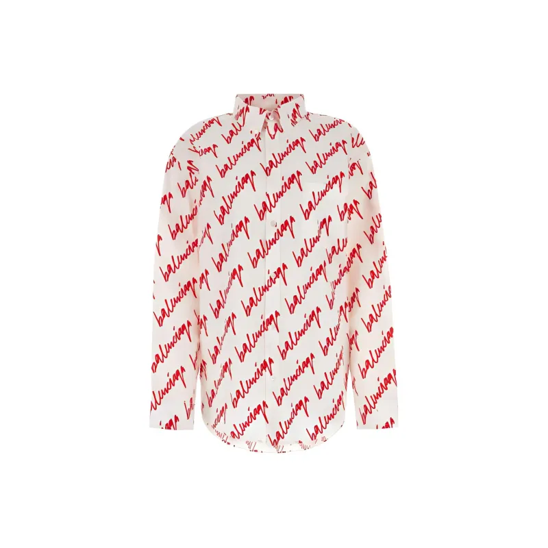 Balenciaga Allover Logo Print Long Sleeved Shirt-0