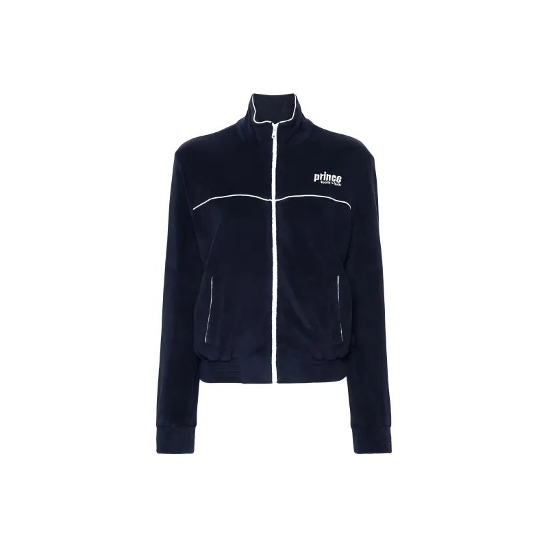 SPORTY & RICH Logo embroidered Zip up Sweatshirt-0