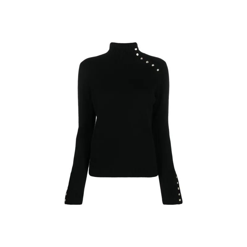 Maje FW22 Turtleneck Fitted Long-Sleeved Sweater Women's Black-0