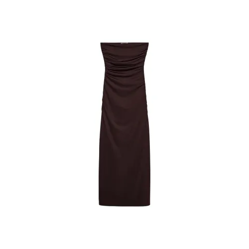 ZARA Sleeveless Dress Women's Dark Brown