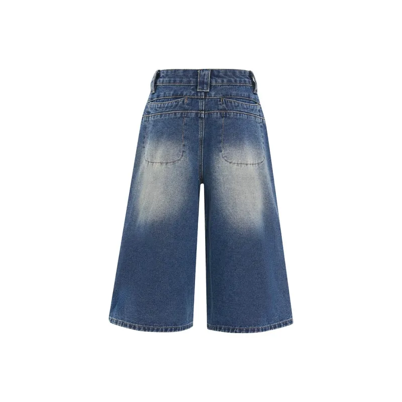 Kazakhstan Denim Shorts Women's Vintage Blue-1