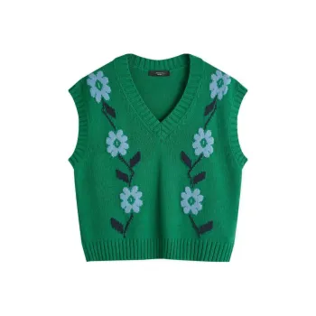 WEEKEND MaxMara V Neck Floral Patterned Vest