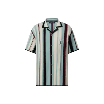 LOUIS VUITTON Striped Crochet Short Sleeved Shirt