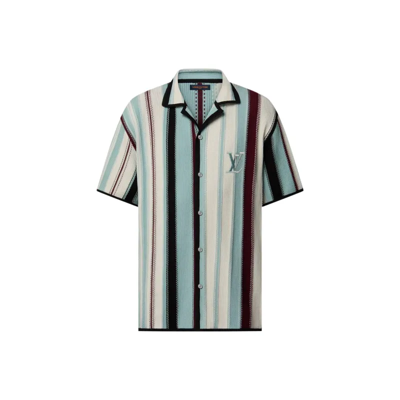LOUIS VUITTON Striped Crochet Short Sleeved Shirt-0