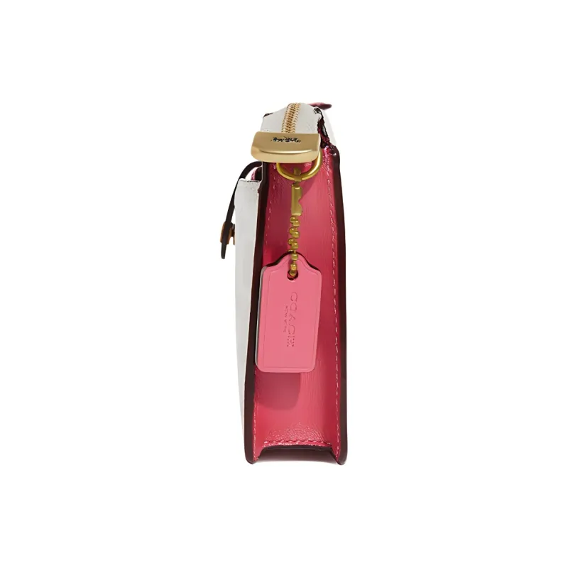 COACH Noa Pop Up Canvas Clutch, Shoulder Bag, Crossbody Bag Small Size Women's Chalk White Rose Red-2