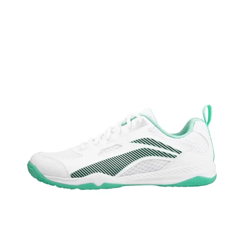 DECATHLON Anti-Slip Wear-Resistant Low-Top Table Tennis Shoes Womens White Green