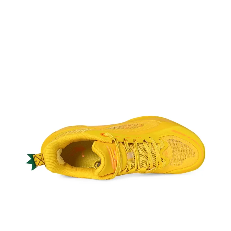 QIAODAN FE3.0 Bumblebee Cushioning Grip Anti Twist Breathable Slip Resistant Low Top Basketball Shoes Men's Yellow-3