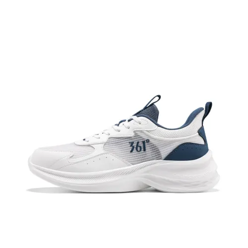 361° Anti Slip Wear Resistant Low Top Sprint Running Shoes Men's White Blue