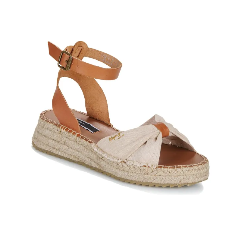 Pepe Jeans One Strap Sandals 4cm Women's Beige-2