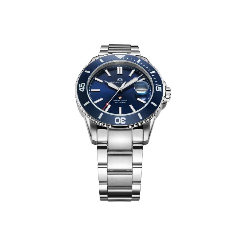 Sea Gull Ocean Series Automatic Mechanical Movement Steel Strap Watch Men's Watches Blue Dial-3