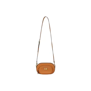 MCM Leather Shoulder Bag Crossbody Bag Women's Red Brown