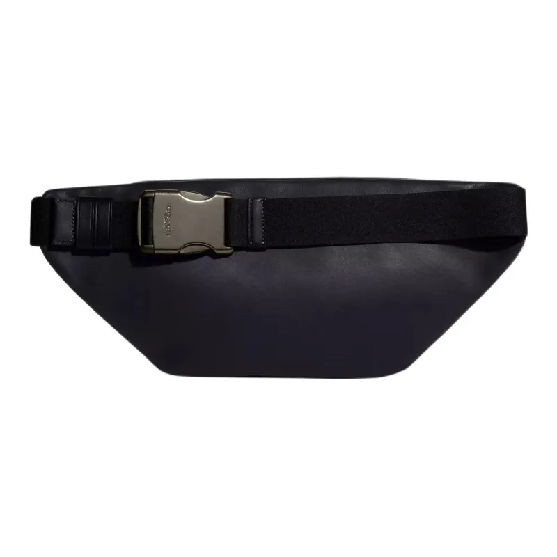 COACH Track Canvas With Leather Fanny Pack Medium Size Women's Marine Blue-1
